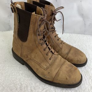 Tuffa Showtime Riding Boots Women's US 8.5 39 tan combat suede leather lace up